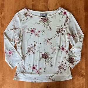 Kate Hill Floral Mesh Overlay Top